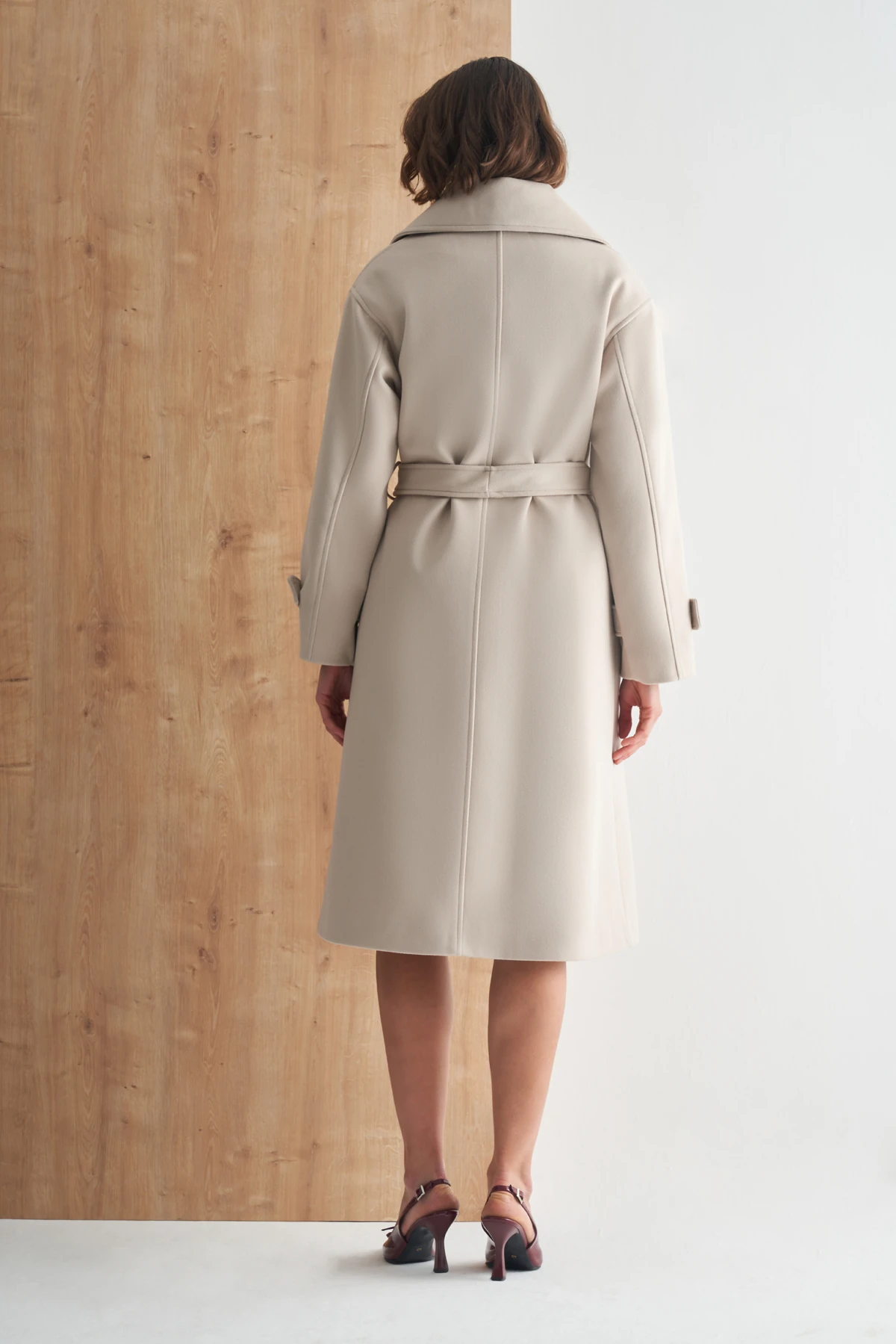 Oversize Premium Kaşe Kaban - BEJ