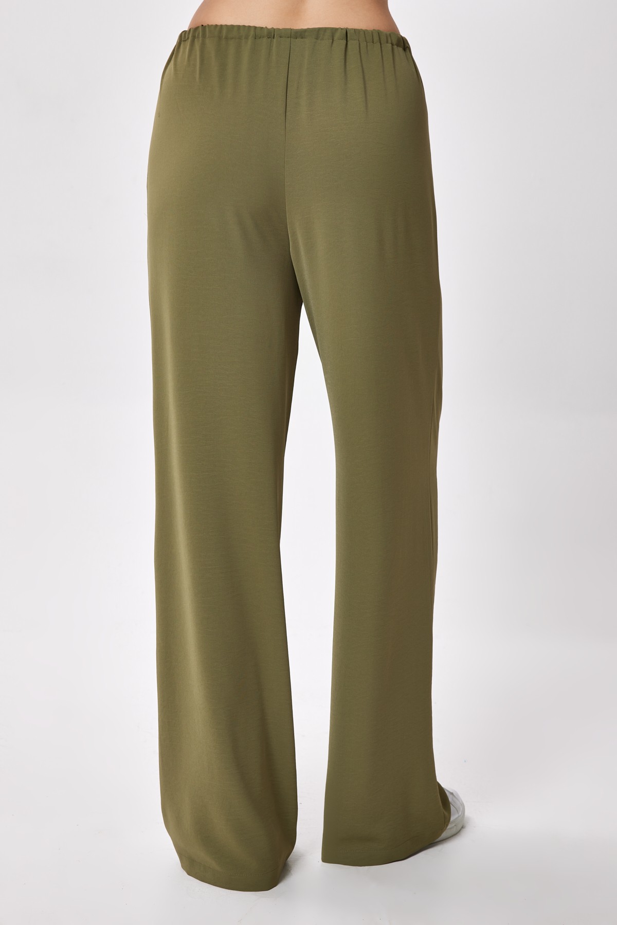BTK10061 Beli Lastikli Bol Paça Pantolon - haki