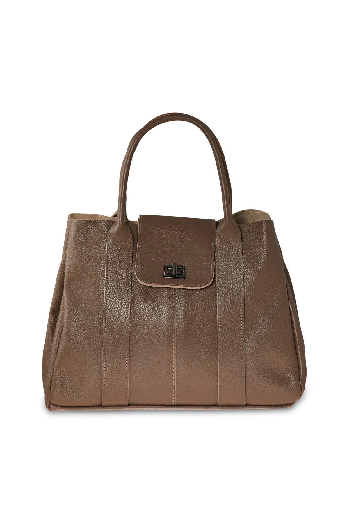 Kapitone Dikişli Klasik Form Çanta - vizon