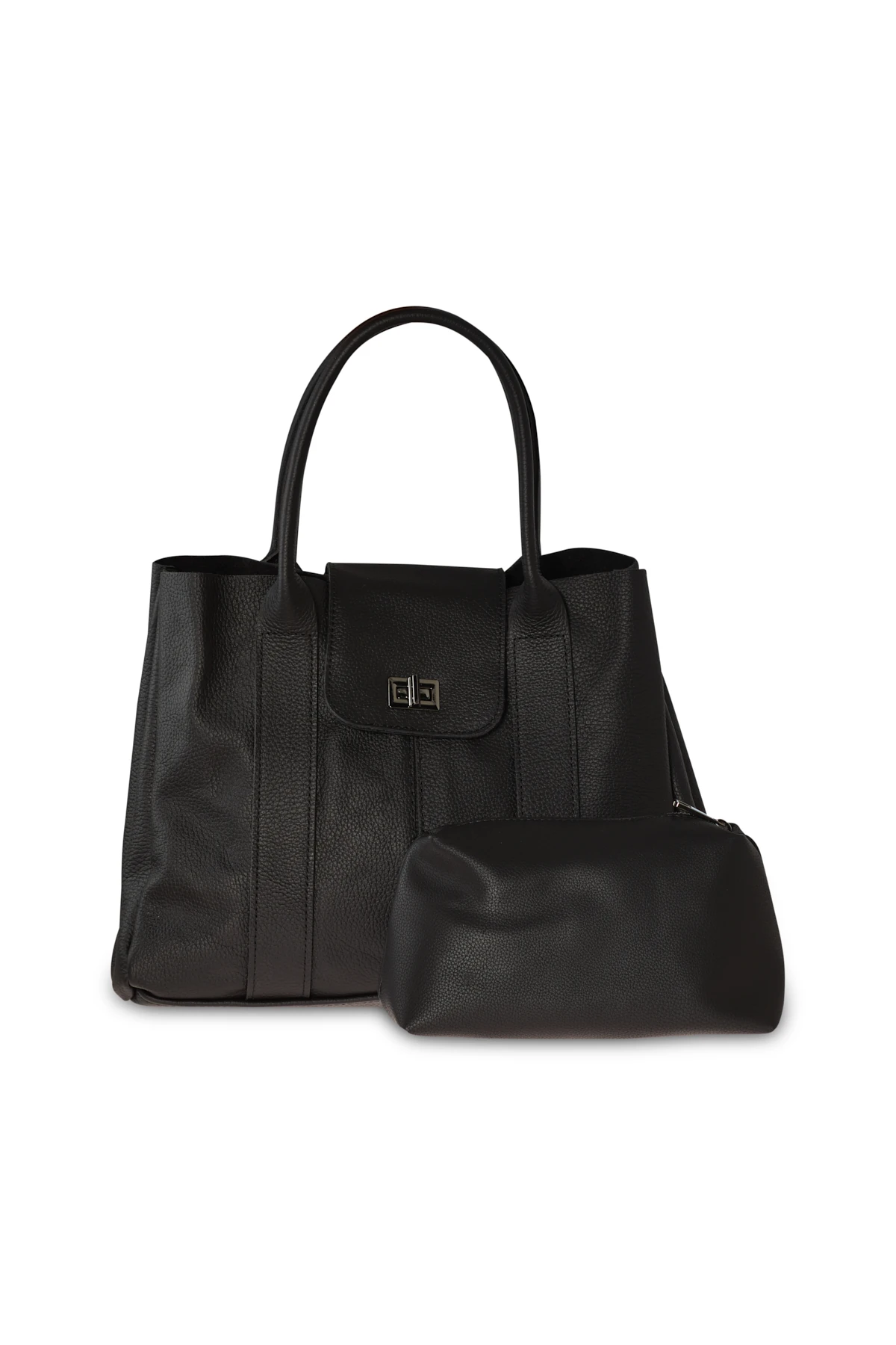 Kapitone Dikişli Klasik Form Çanta - Siyah