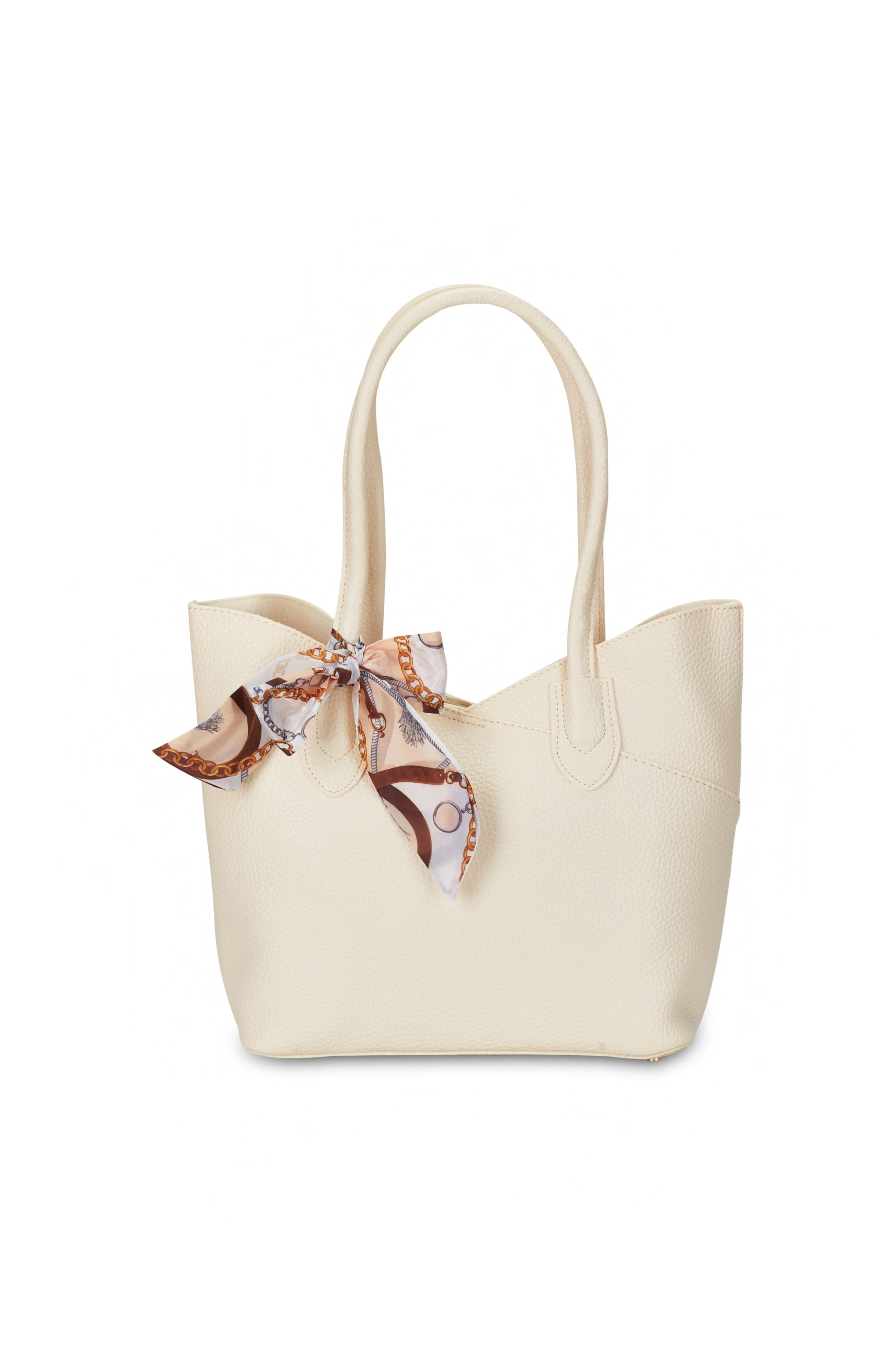 Şal Detaylı Çanta - krem