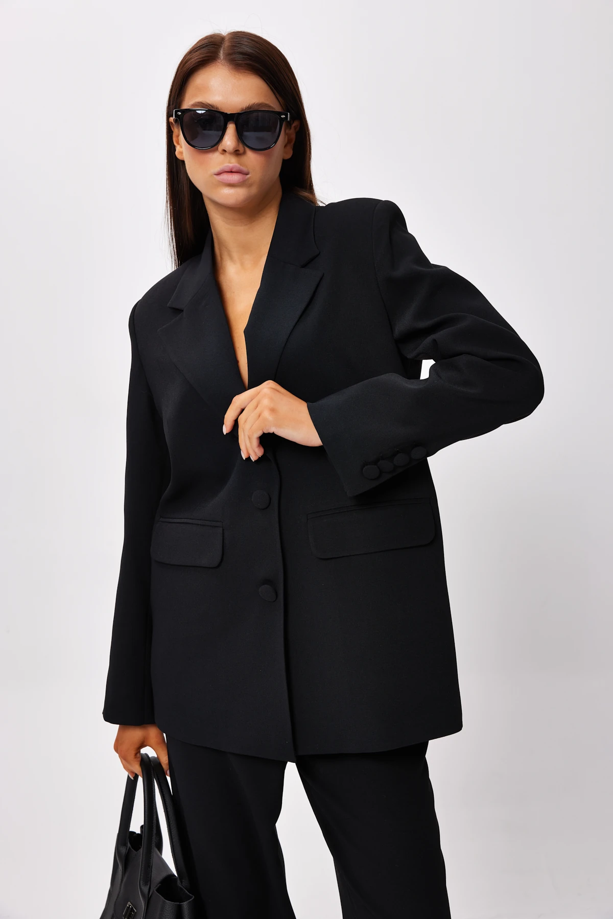 Klasik Kesim İki Düğmeli Ceket - Siyah