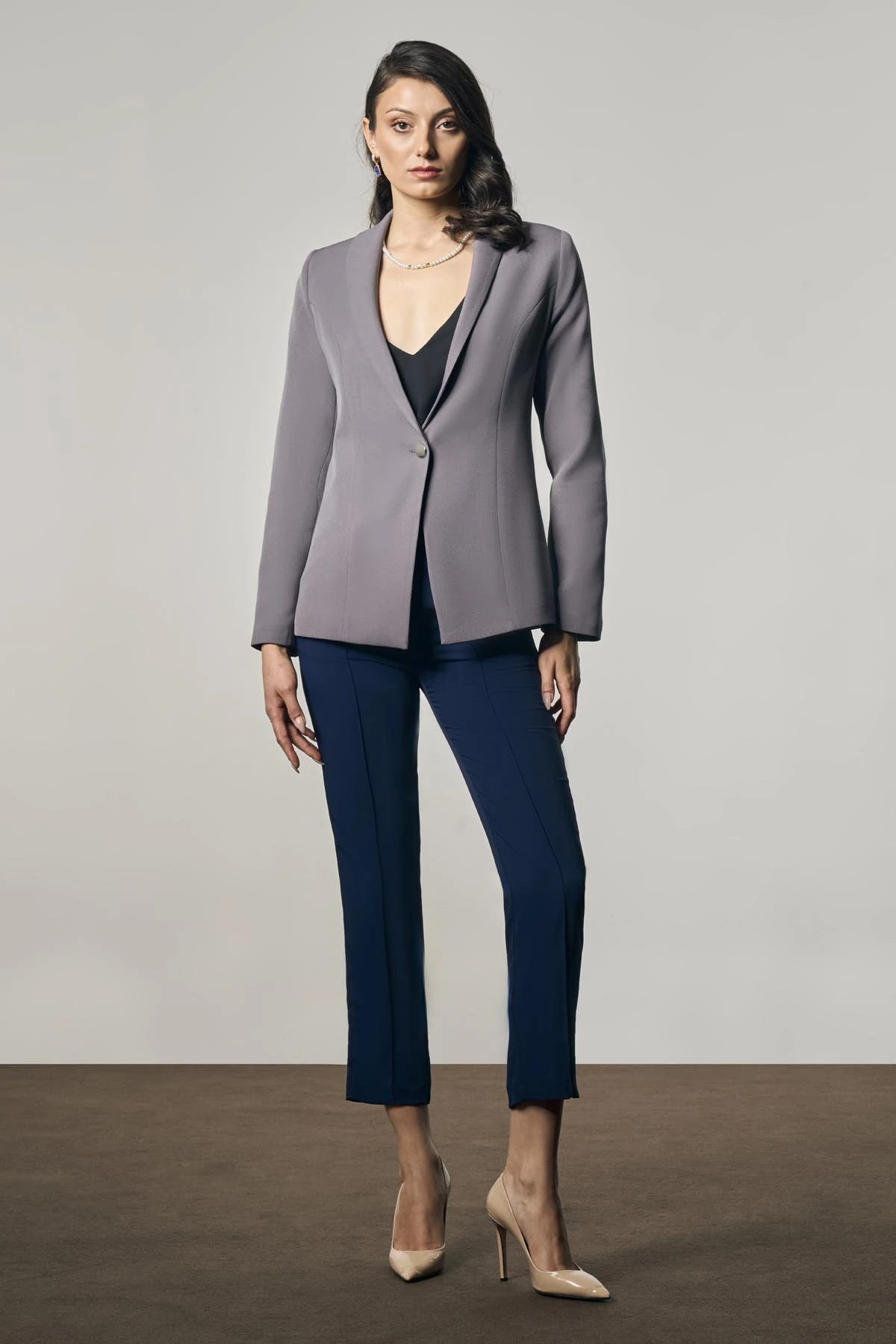 Klasik Blazer Ceket - Koyu Gri