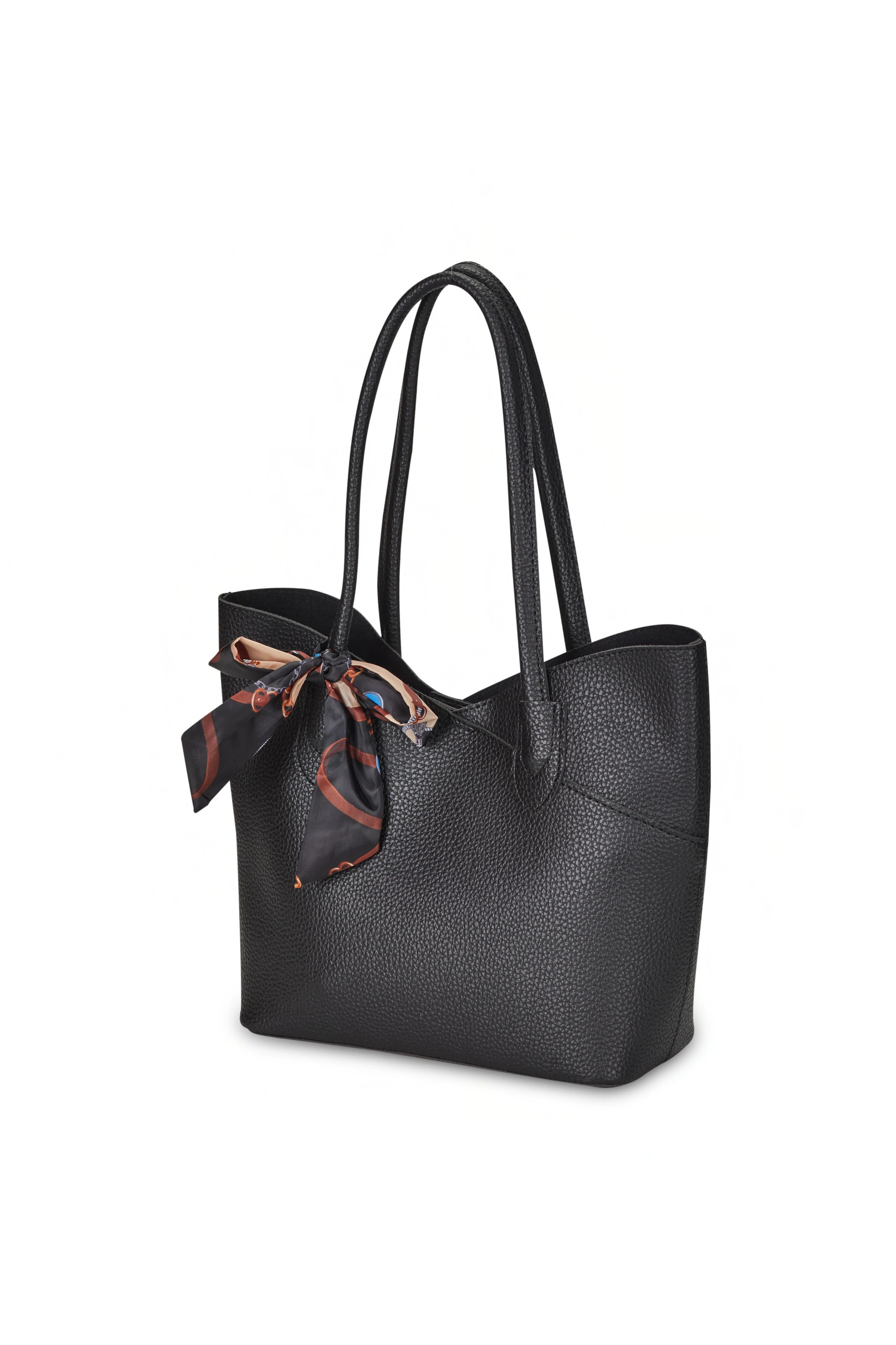 Şal Detaylı Çanta - Siyah