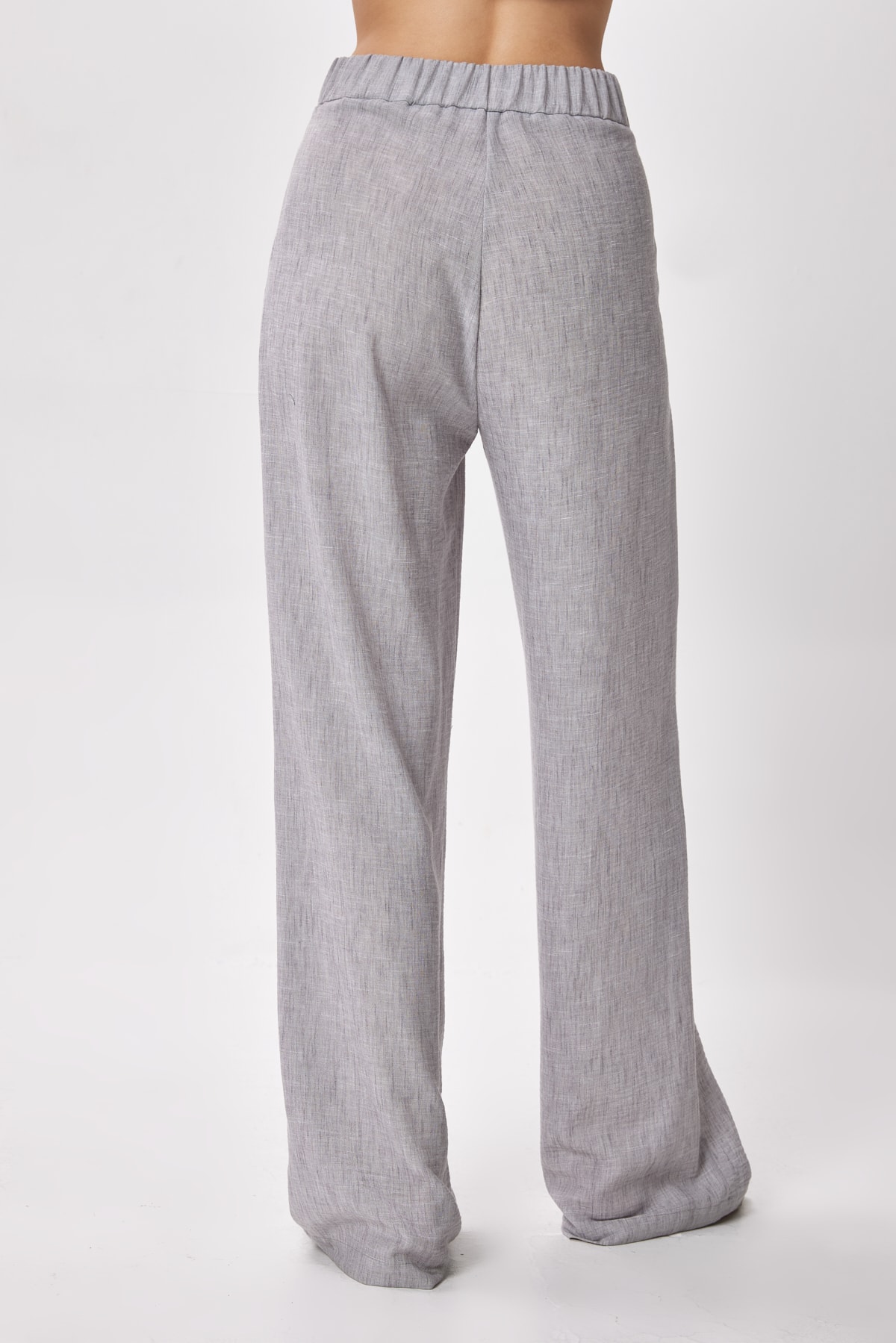 Geniş Paça Yüksek Bel Pantolon - gri