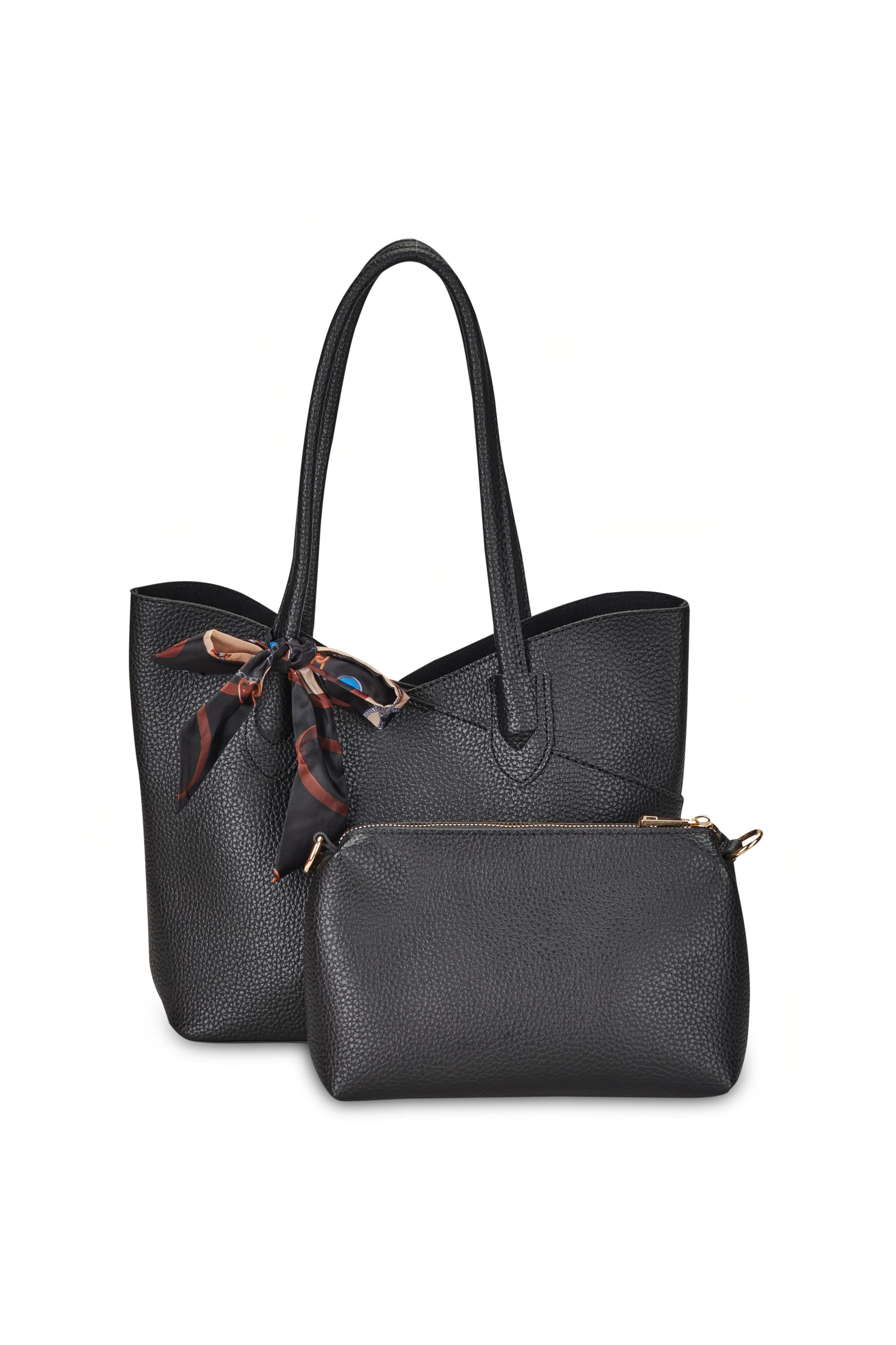 Şal Detaylı Çanta - Siyah