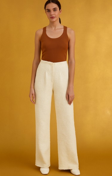 1000054 Düz Casual Pantolon - krem