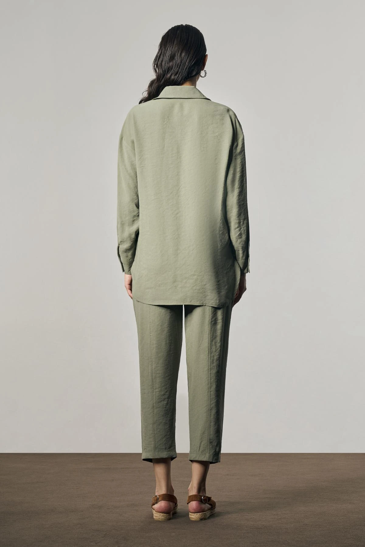 BTK60115 Uzun Kol Casual Gömlek - Açık Haki