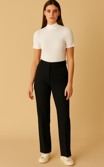 1000044 Düz Casual Pantolon - Siyah