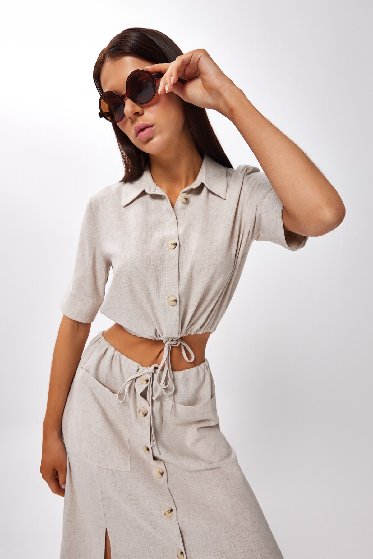 BTK60007 Bağlamalı Casual Gömlek 