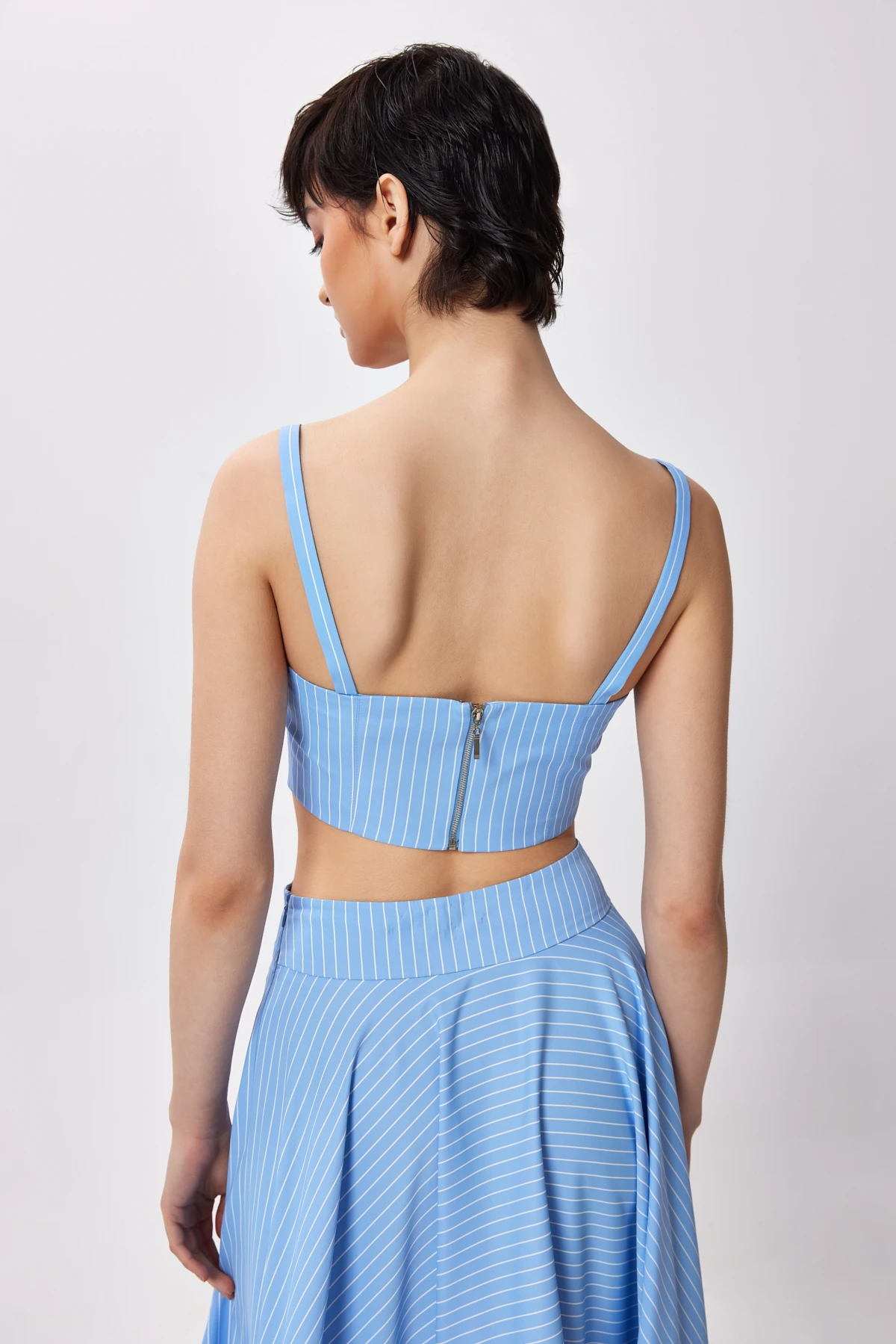 Pileli Geniş Kesim Maxi Etek - mavi