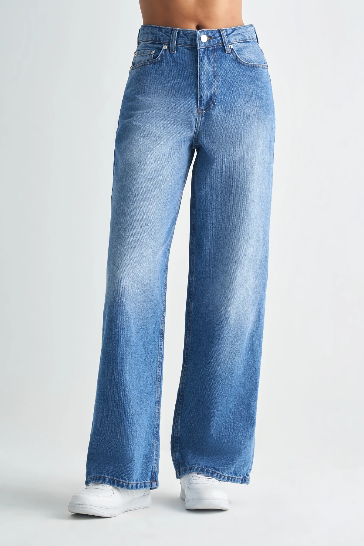 Yüksek Bel Denim Pantolon