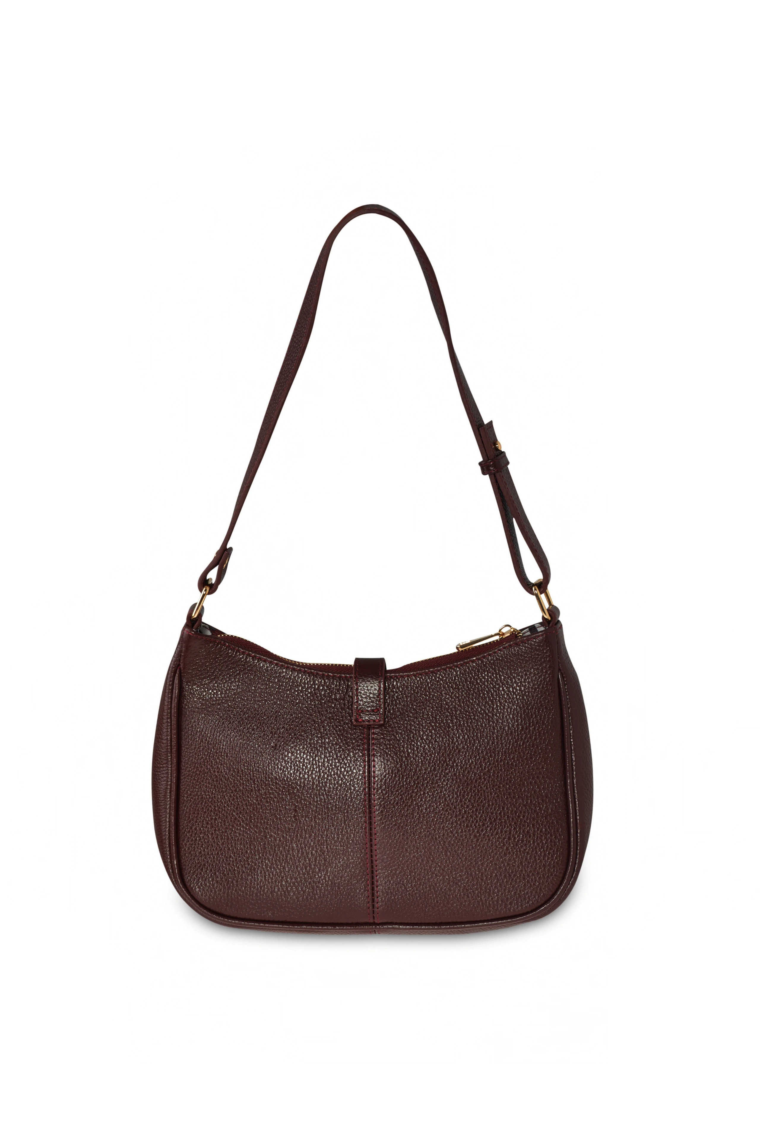 Tokalı Deri Görünümlü Çanta - bordo