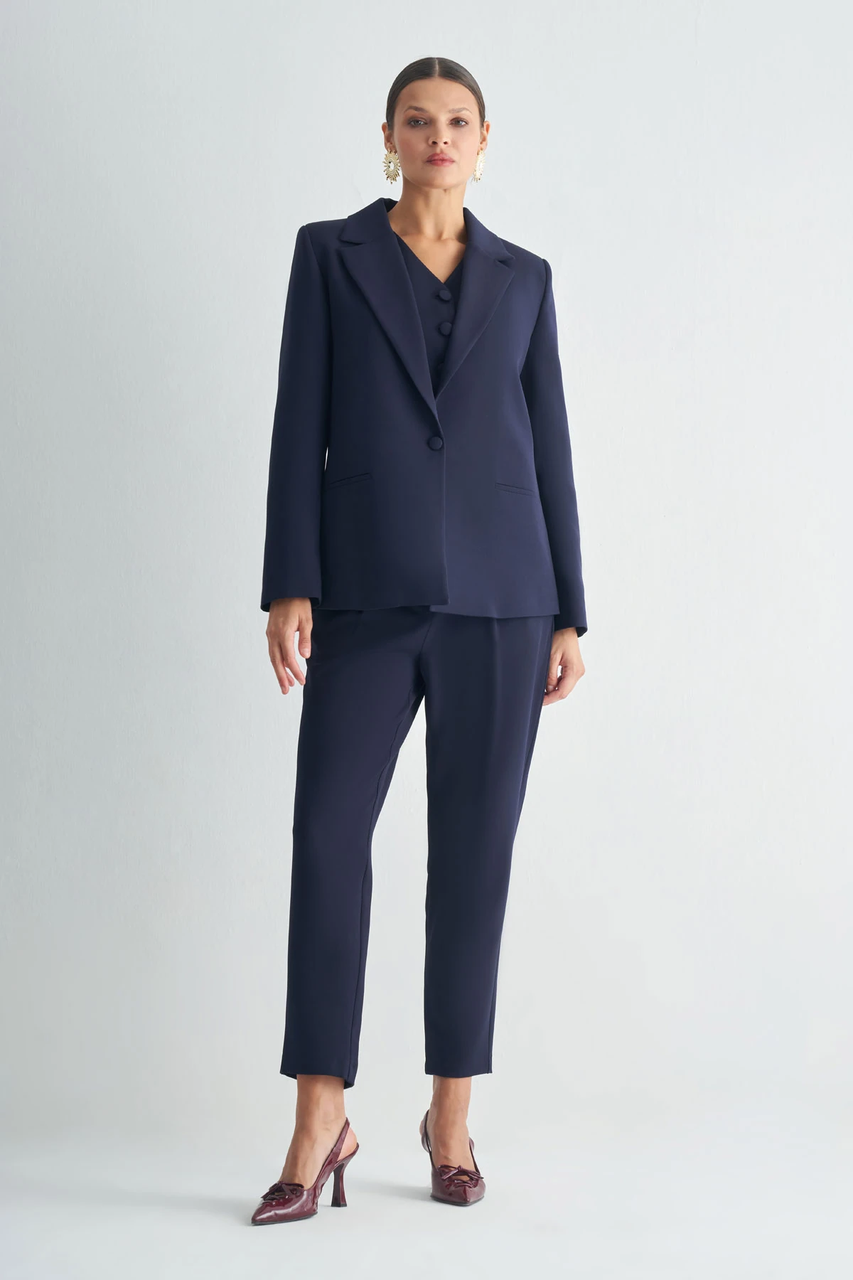 Oversize Blazer Ceket - Lacivert