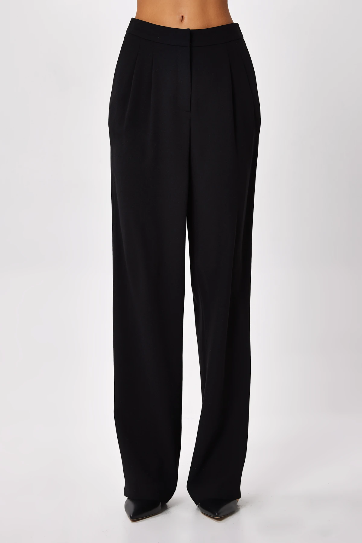 Klasik Kesim Yüksek Bel Pantolon - Siyah