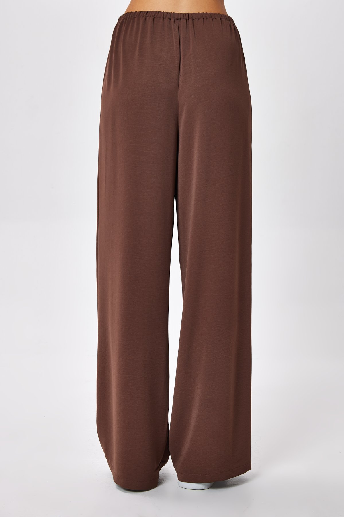 BTK10061 Beli Lastikli Bol Paça Pantolon - kahve