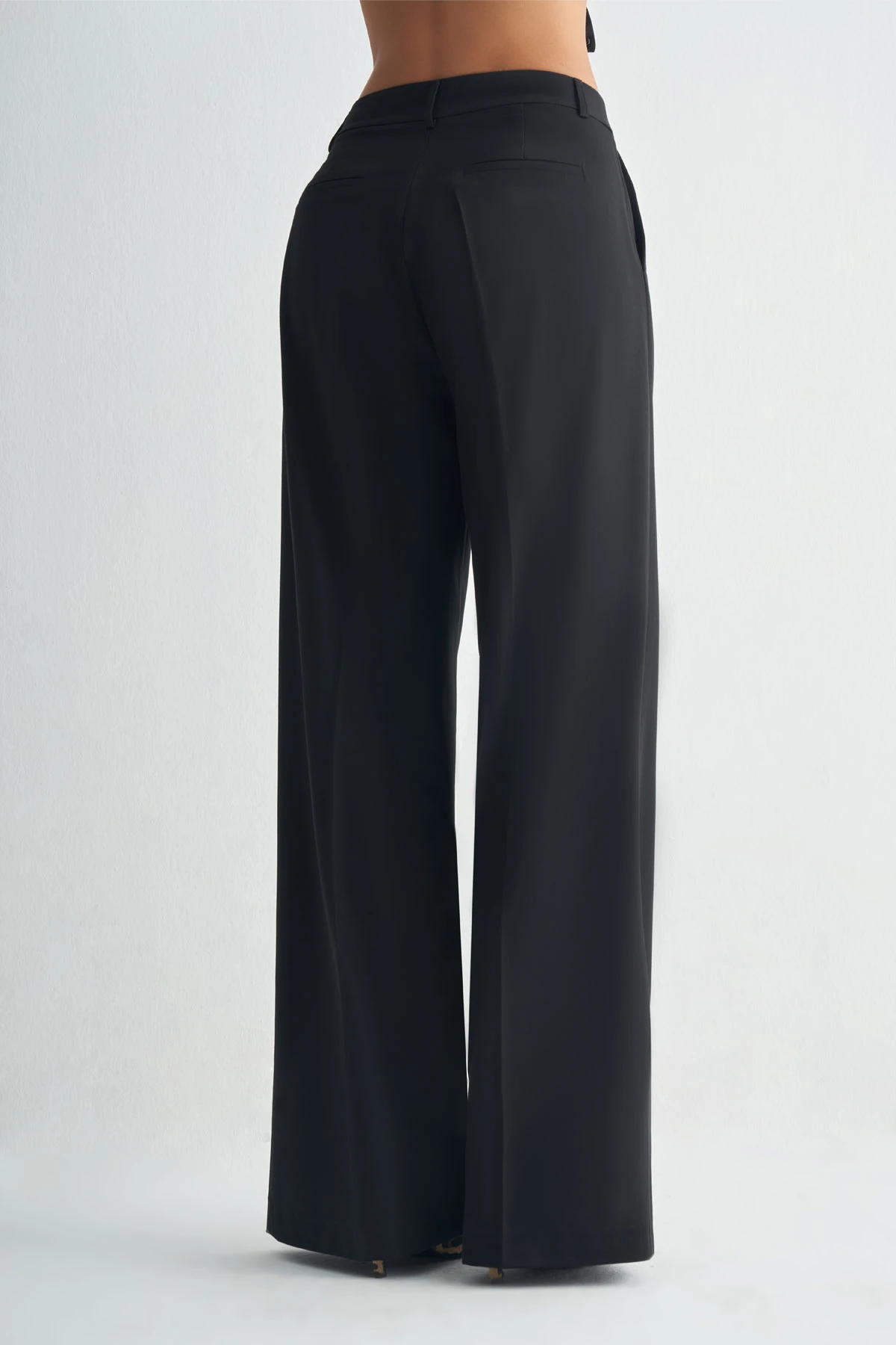 Dökümlü Şık Pantolon - Siyah