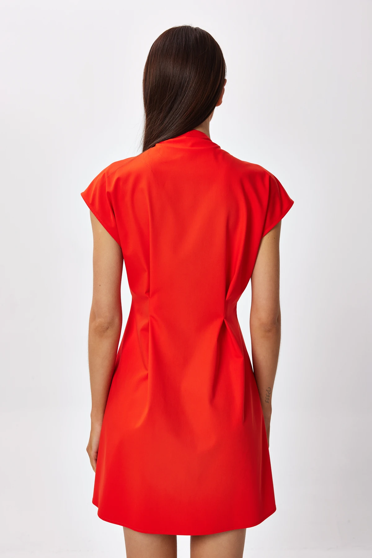 Düğme Detyalı Mini Boy Elbise - coral