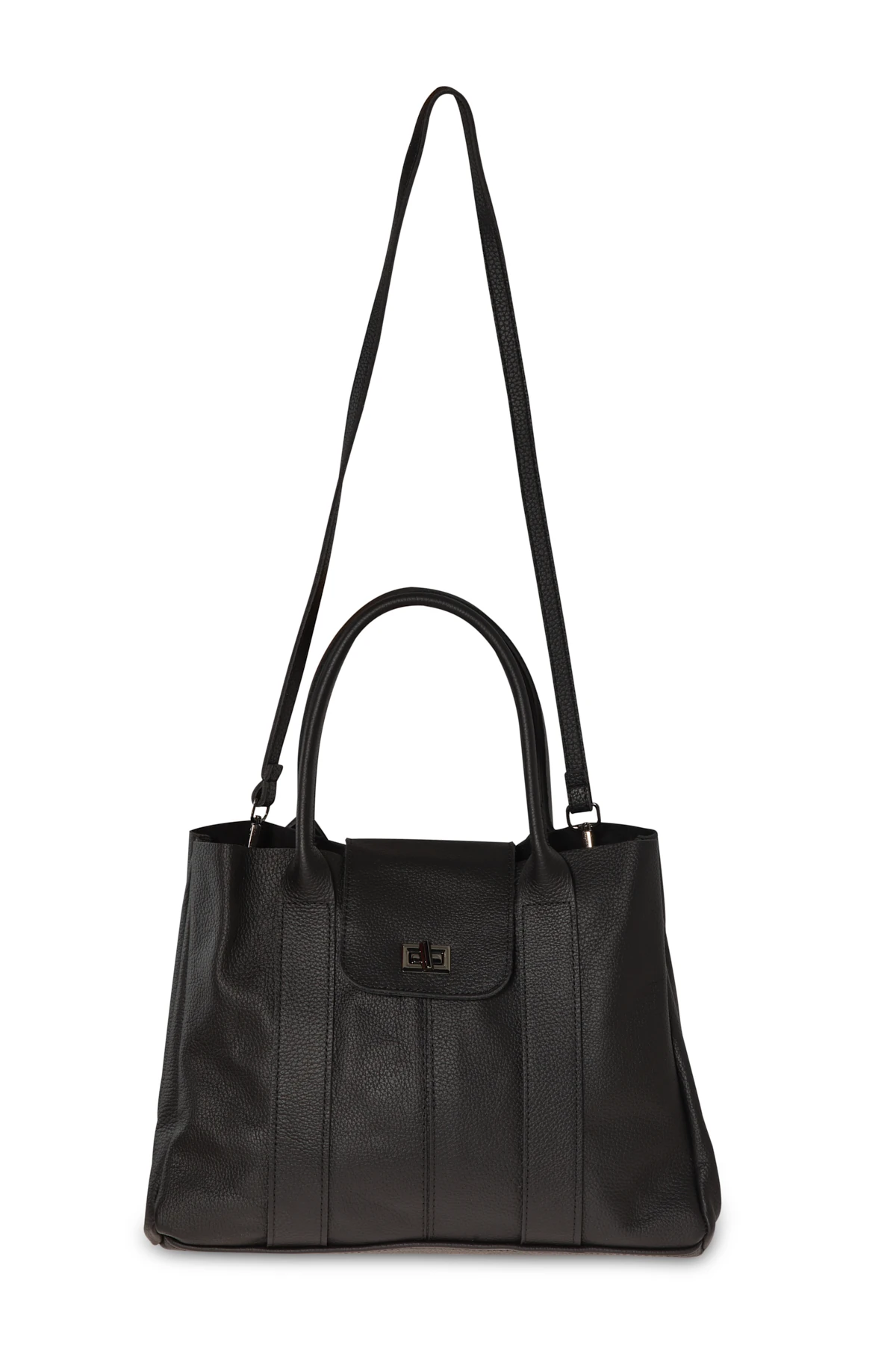 Kapitone Dikişli Klasik Form Çanta - Siyah