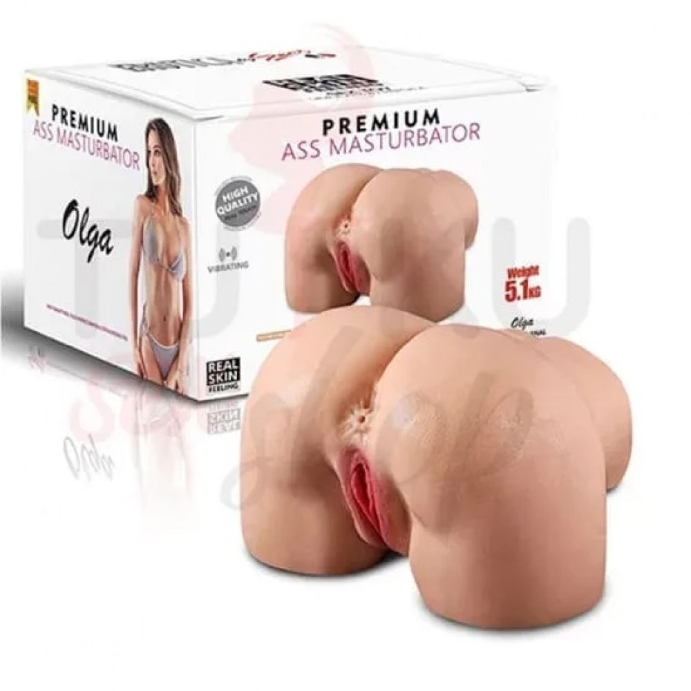 Titreşimli Büyük Boy Suni Kalça Mastürbatör – Anal & Vajinal Girişli