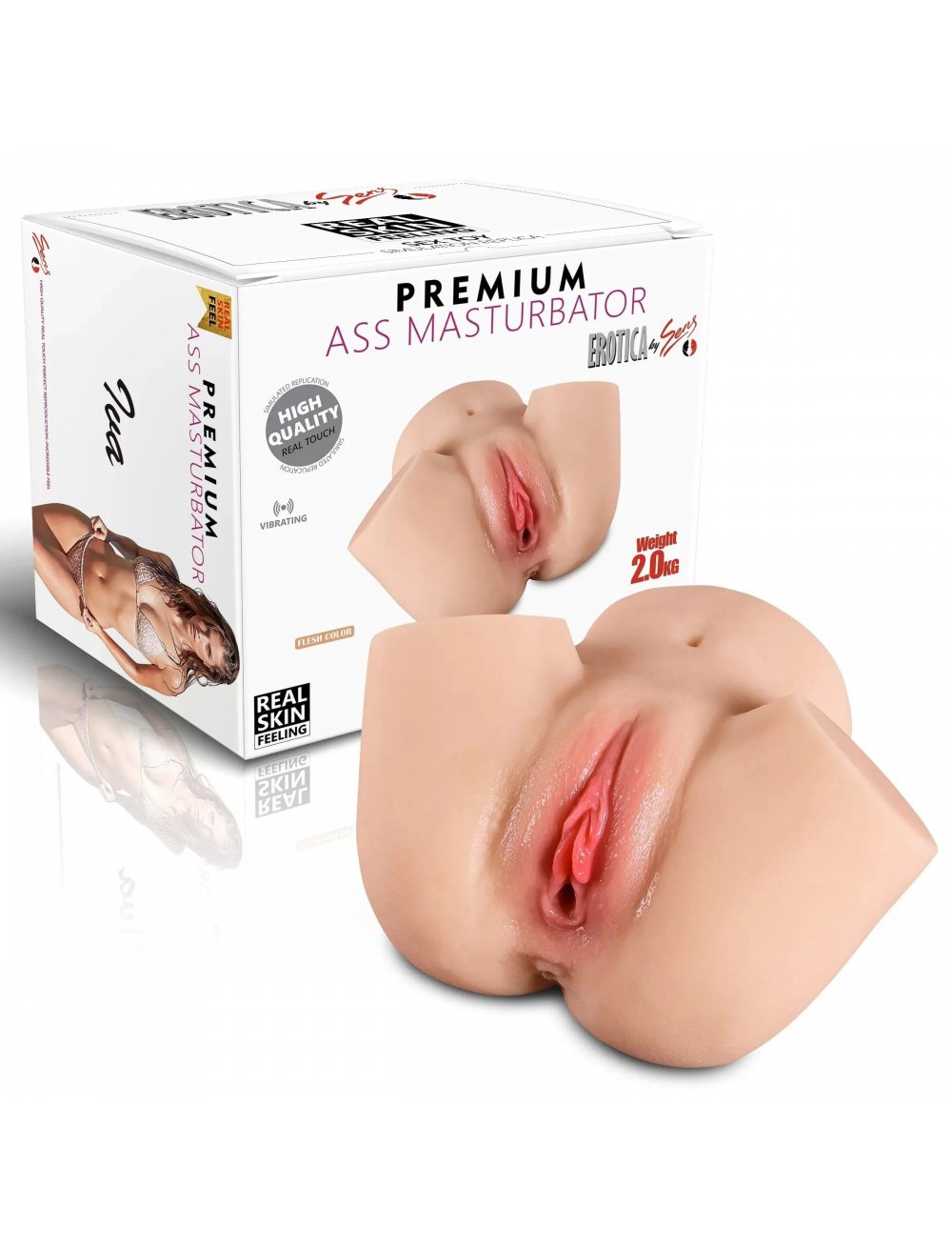 Realistik Anal & Vajinal Titreşimli Suni Kalça Mastürbatör