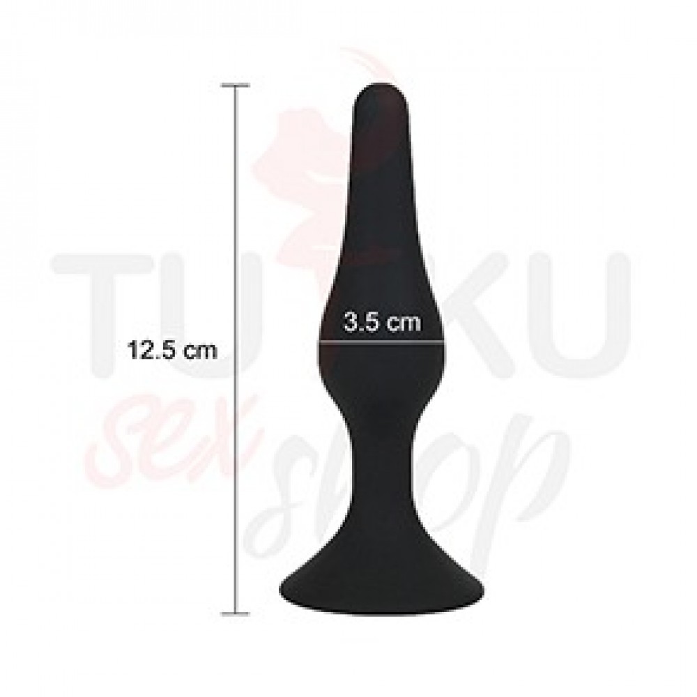 12,5 cm Silikon Anal Plug | Vantuz Tabanlı