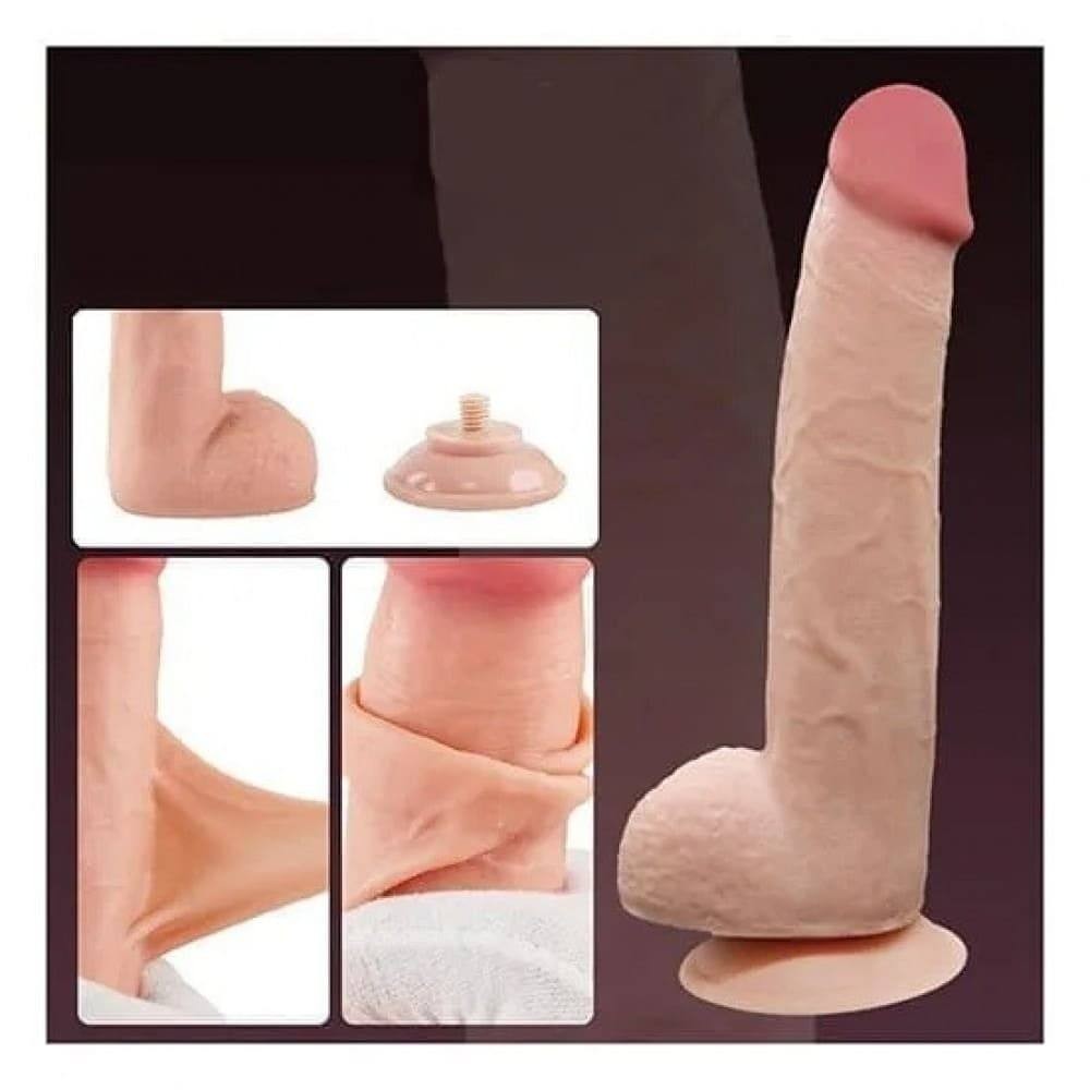 Çift Katmanlı 22.5 cm Ultra Yumuşak Gerçekçi Derili Dildo 