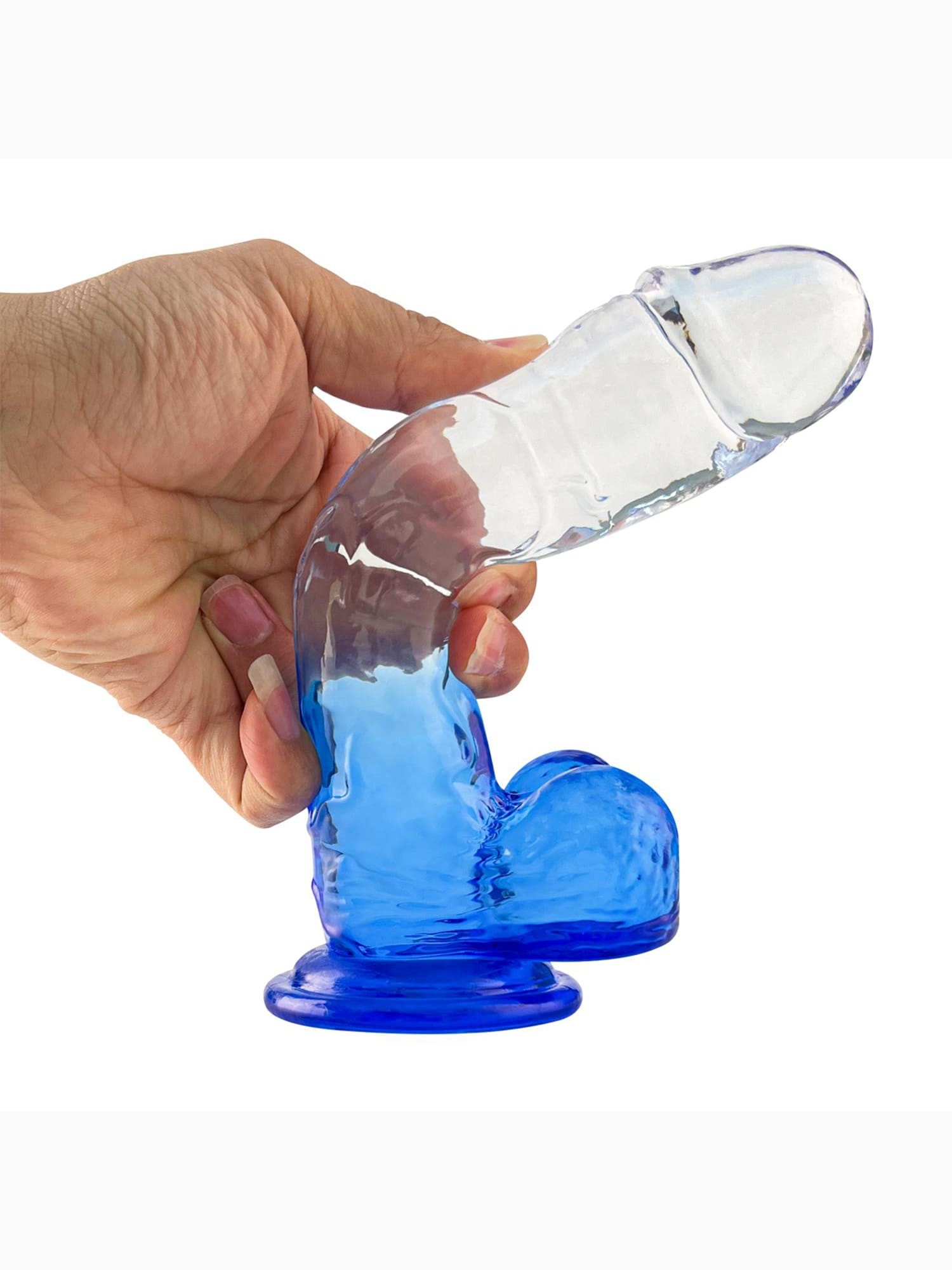 Şeffaf Mavi Realistik Dildo