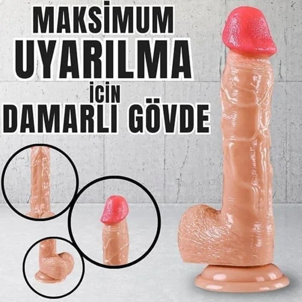 21 cm Gerçekçi Dokuda Damarlı Dildo 