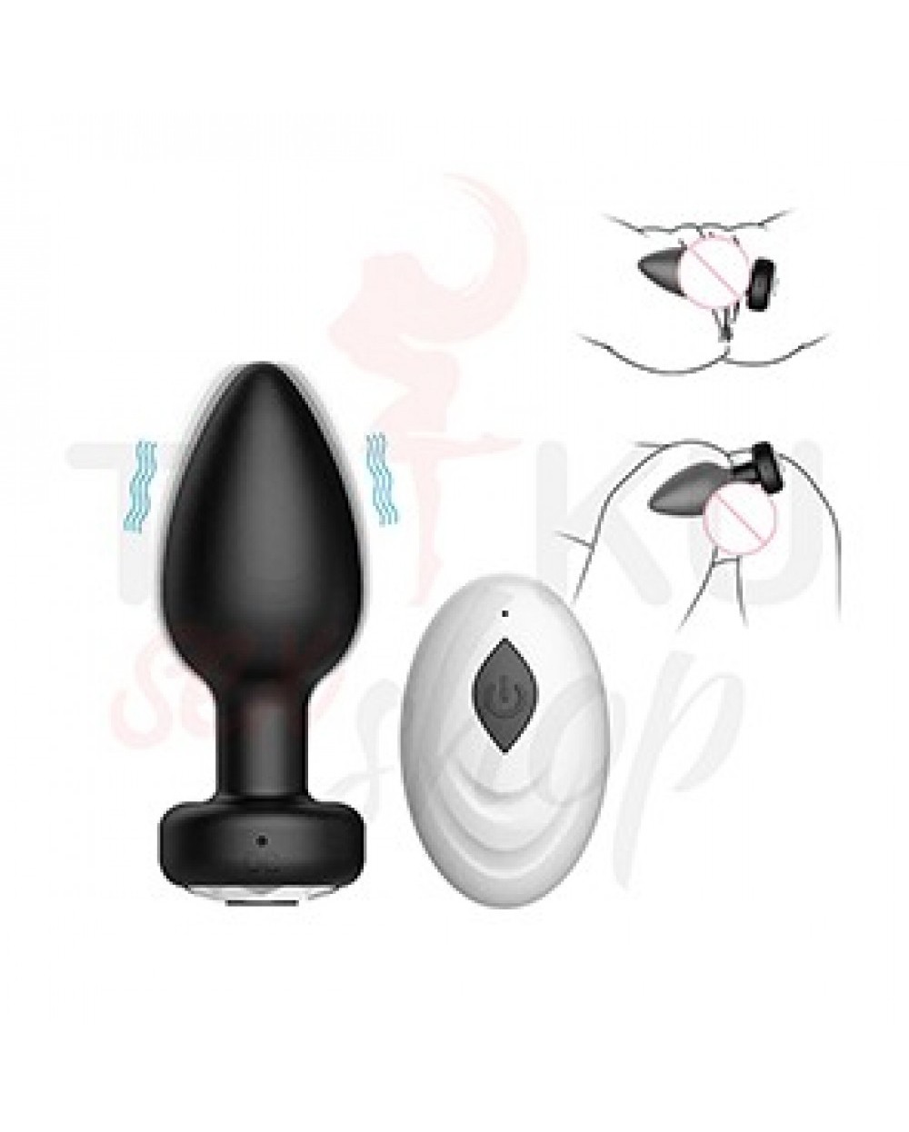 Kablosuz Kumandalı Şarjlı Anal Plug – 10 Modlu Titreşimli Silikon Tıkaç