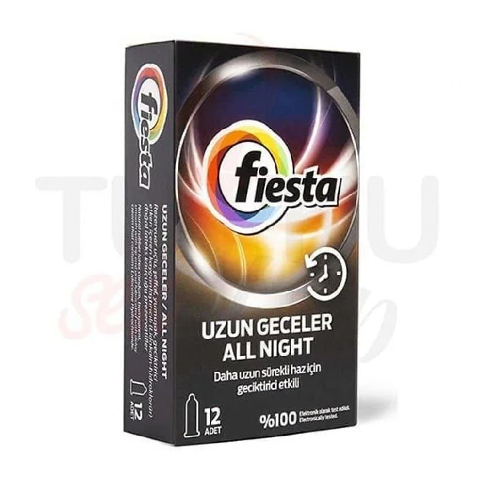 Fiesta All Night Prezervatif 12’li – Geciktirici Etkili Uzun Süreli Koruma