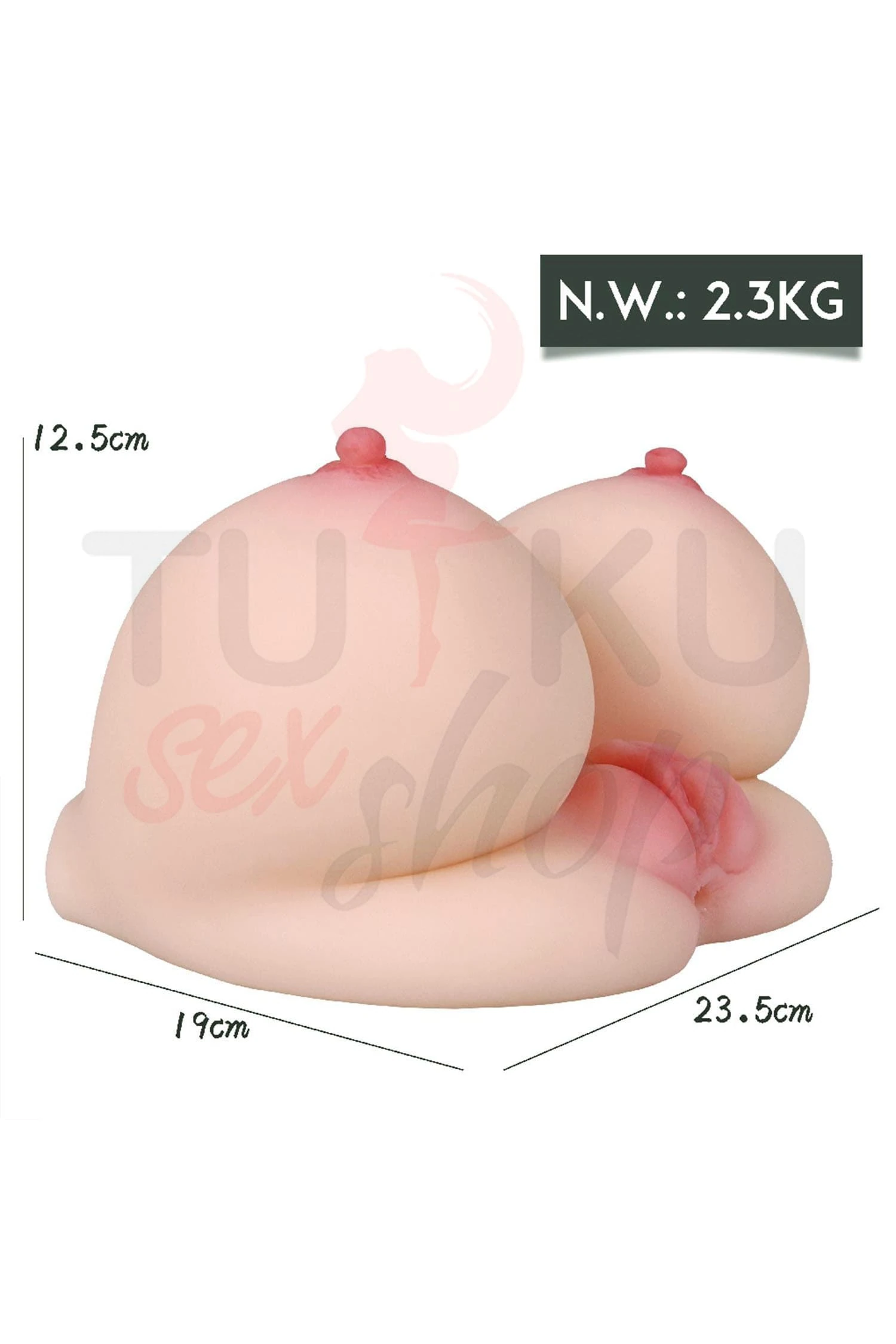 Anal & Vajina Girişli Göğüslü Mastürbatör – Gerçek Et Dokusu 2.3 Kg