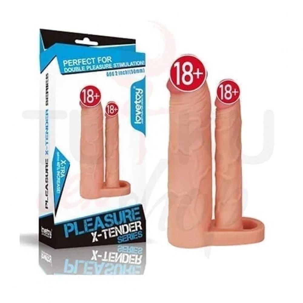 Çift Başlı 5 cm Uzatmalı Titreşimli Penis Kılıfı – Anal Uyumlu Realistik Tasarım