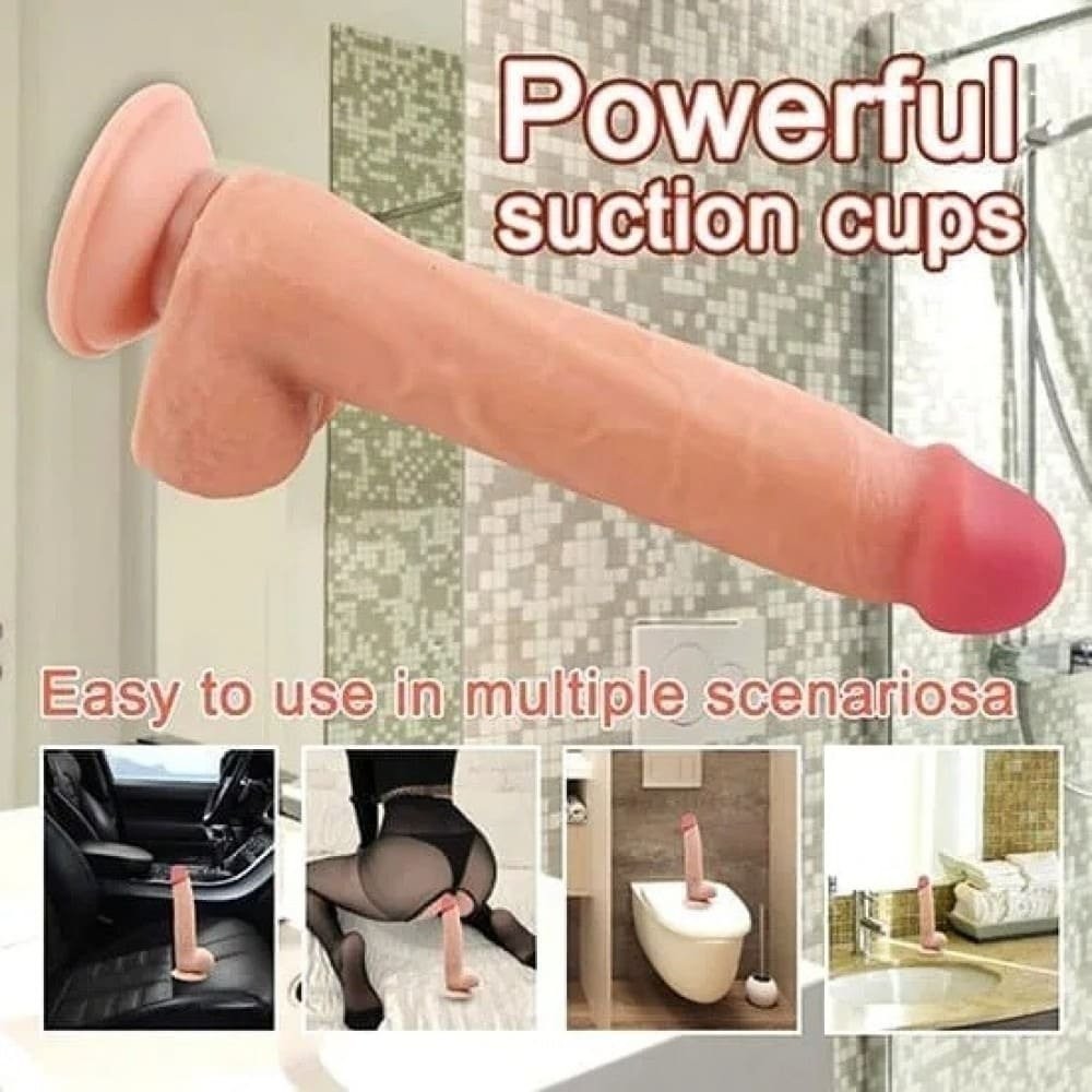 Çift Katmanlı 22.5 cm Ultra Yumuşak Gerçekçi Derili Dildo 