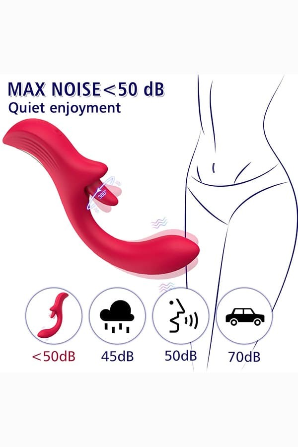 PRIME TOYS Nora Şarjlı 2 in 1 Klitoris G Nokta Uyarıcı Dönen Dil Hareketli Vibratör