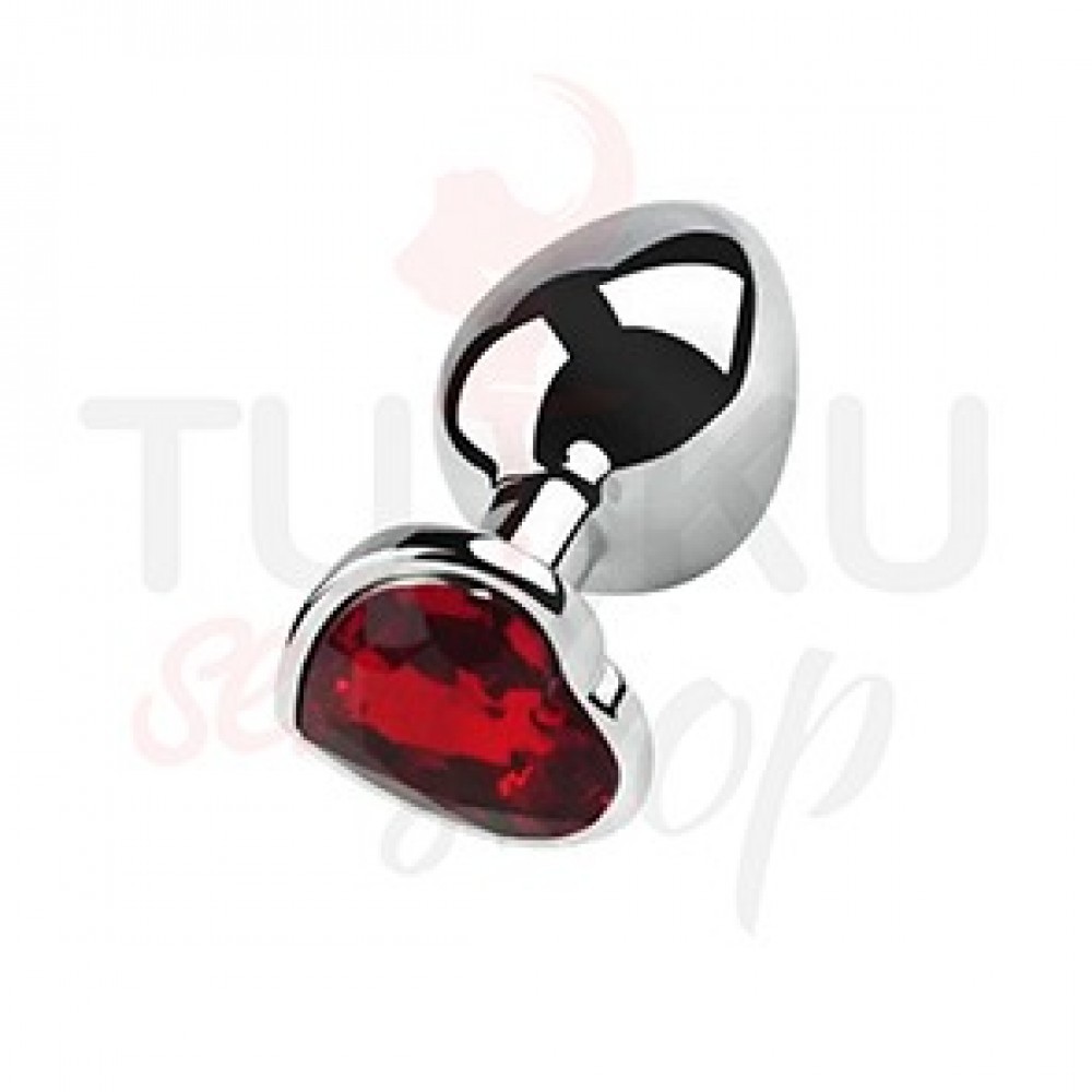 Metal Anal Plug – Kırmızı Kristal Taşlı-9cm