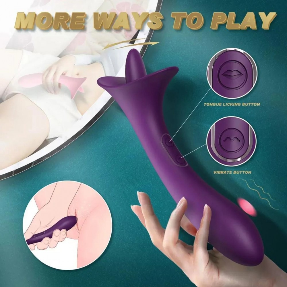 Çift Motorlu Hareketli Dil G-Spot & Klitoris Vibratör – USB Şarjlı ve Su Geçirmez