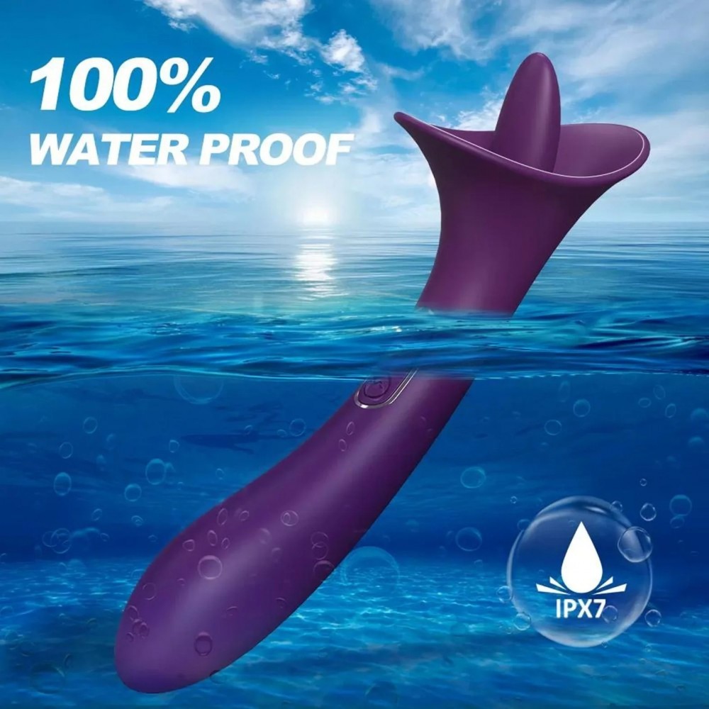 Çift Motorlu Hareketli Dil G-Spot & Klitoris Vibratör – USB Şarjlı ve Su Geçirmez