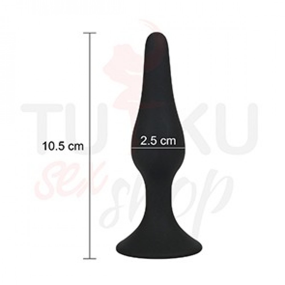 10,5 cm İnce Uçlu Vantuzlu Silikon Anal Plug