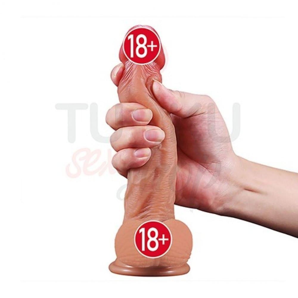 22 cm Et Dokulu Gerçekçi Dildo – Vantuzlu ve Esnek Yapı