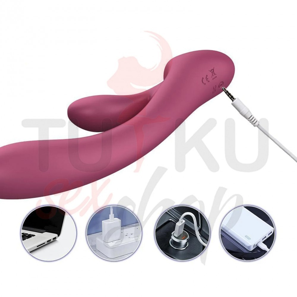 Ultra Güçlü Çift Motorlu 2’si 1 Rabbit Vibratör – USB Şarjlı & Su Geçirmez