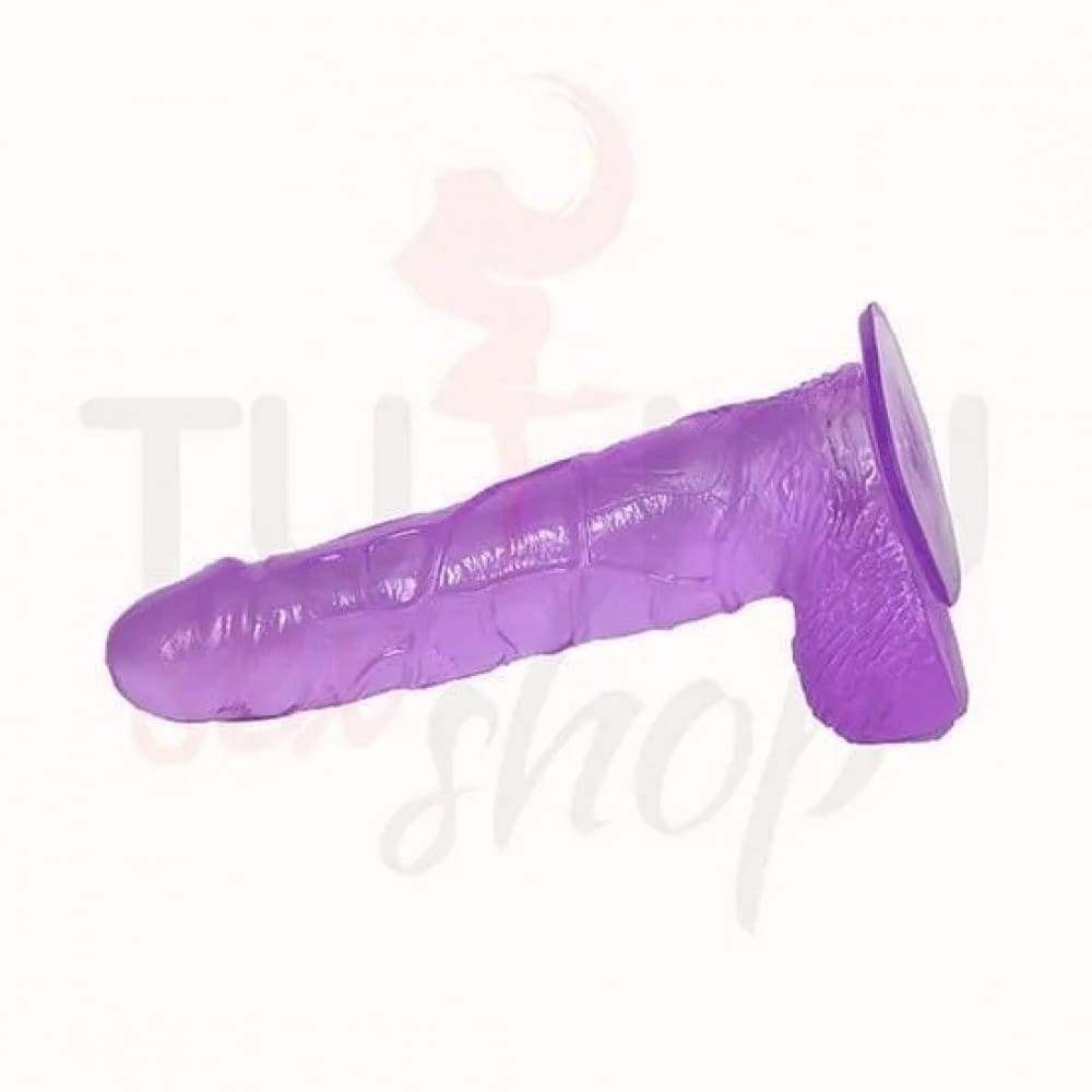 17 cm Şeffaf Mor Jel Dildo 