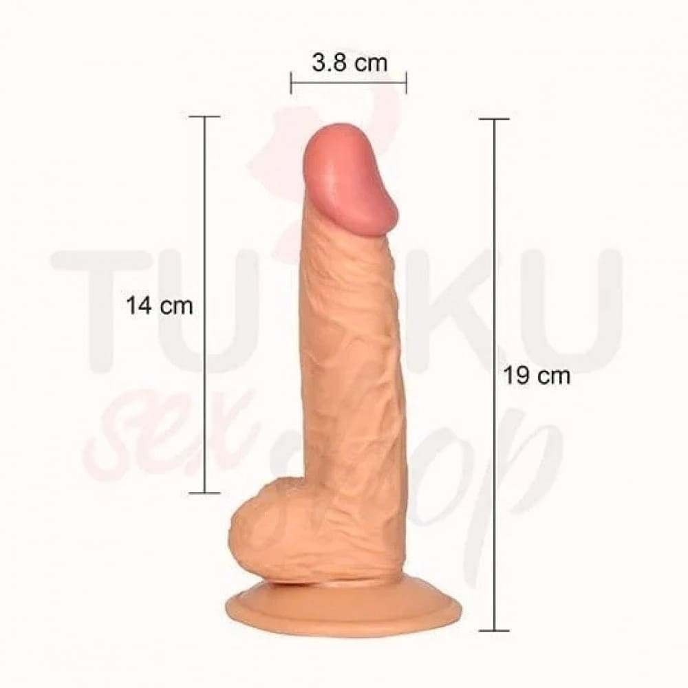 19 cm Kemerli Gerçekçi Strapon – Esnek ve Yumuşak Dildo