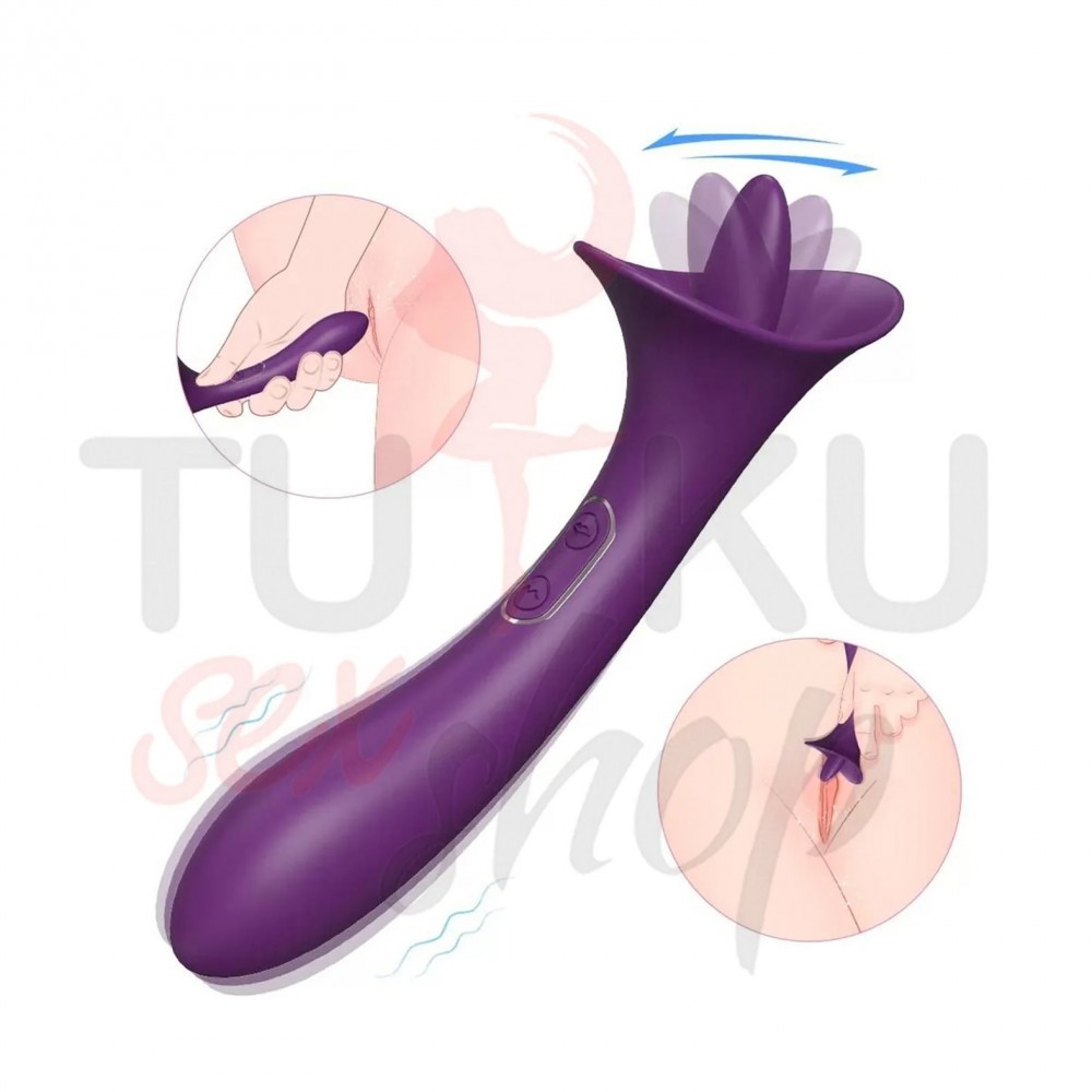 Çift Motorlu Hareketli Dil G-Spot & Klitoris Vibratör – USB Şarjlı ve Su Geçirmez