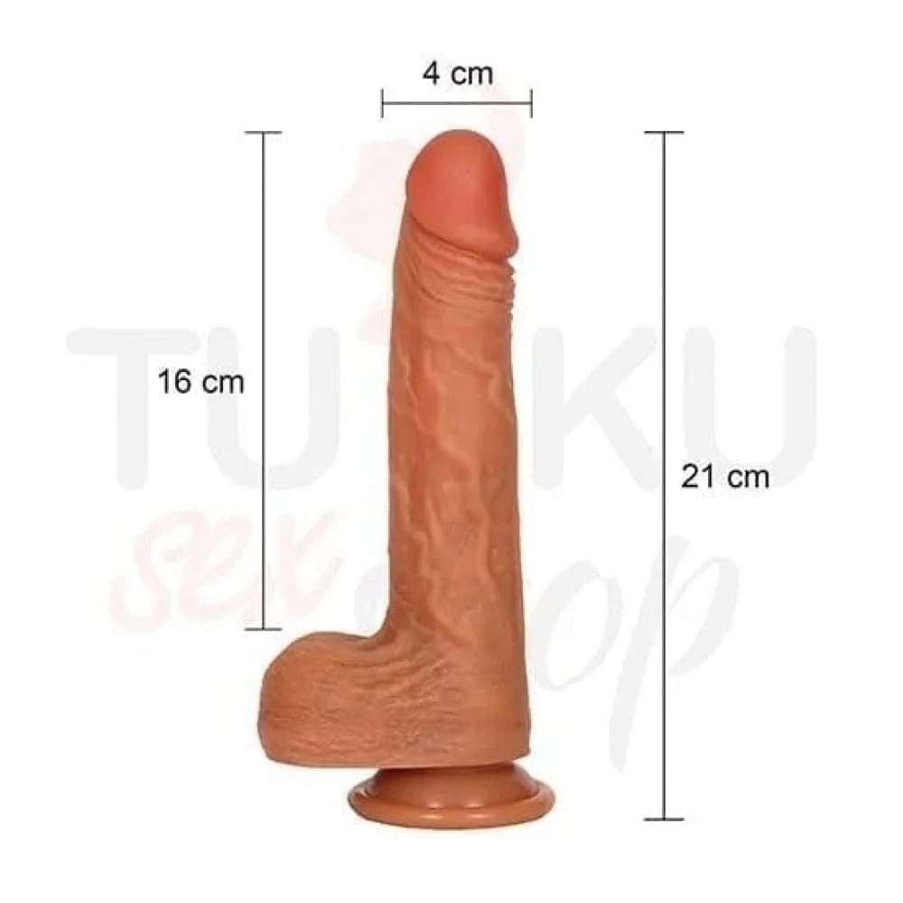 21 cm Uzaktan Kumandalı Hareketli Strapon – Titreşimli ve Şarjlı Model