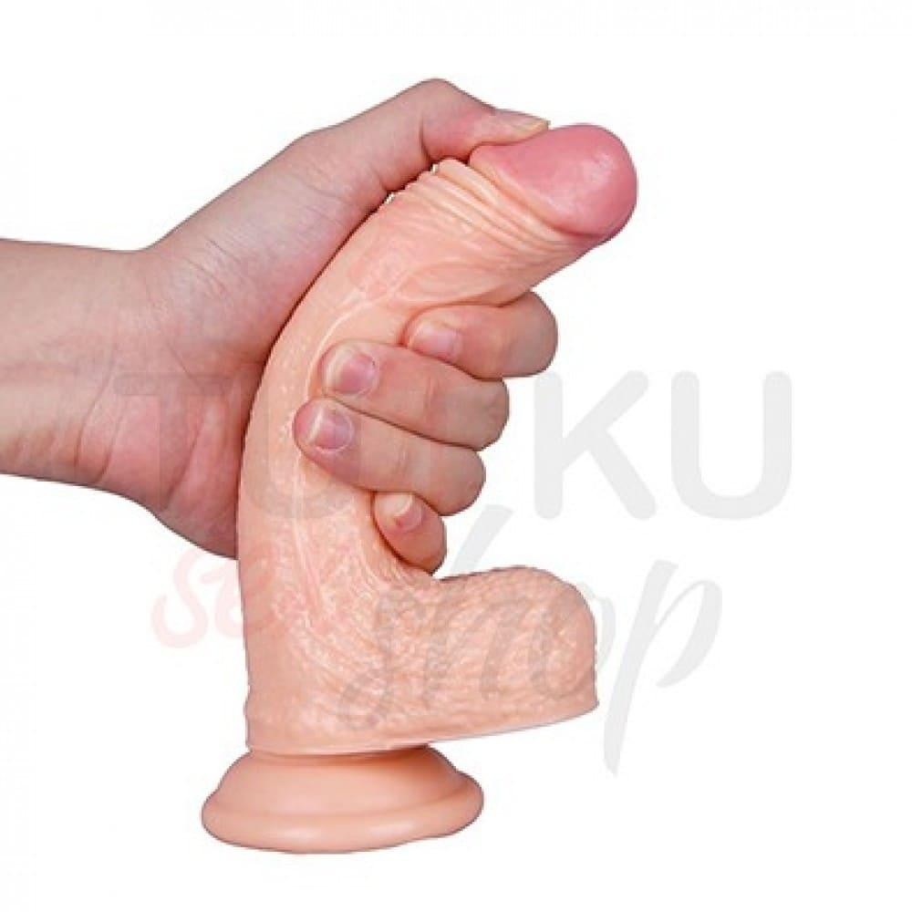 19 cm Et Dokulu Gerçekçi Dildo – Vantuzlu ve Strapon Uyumlu