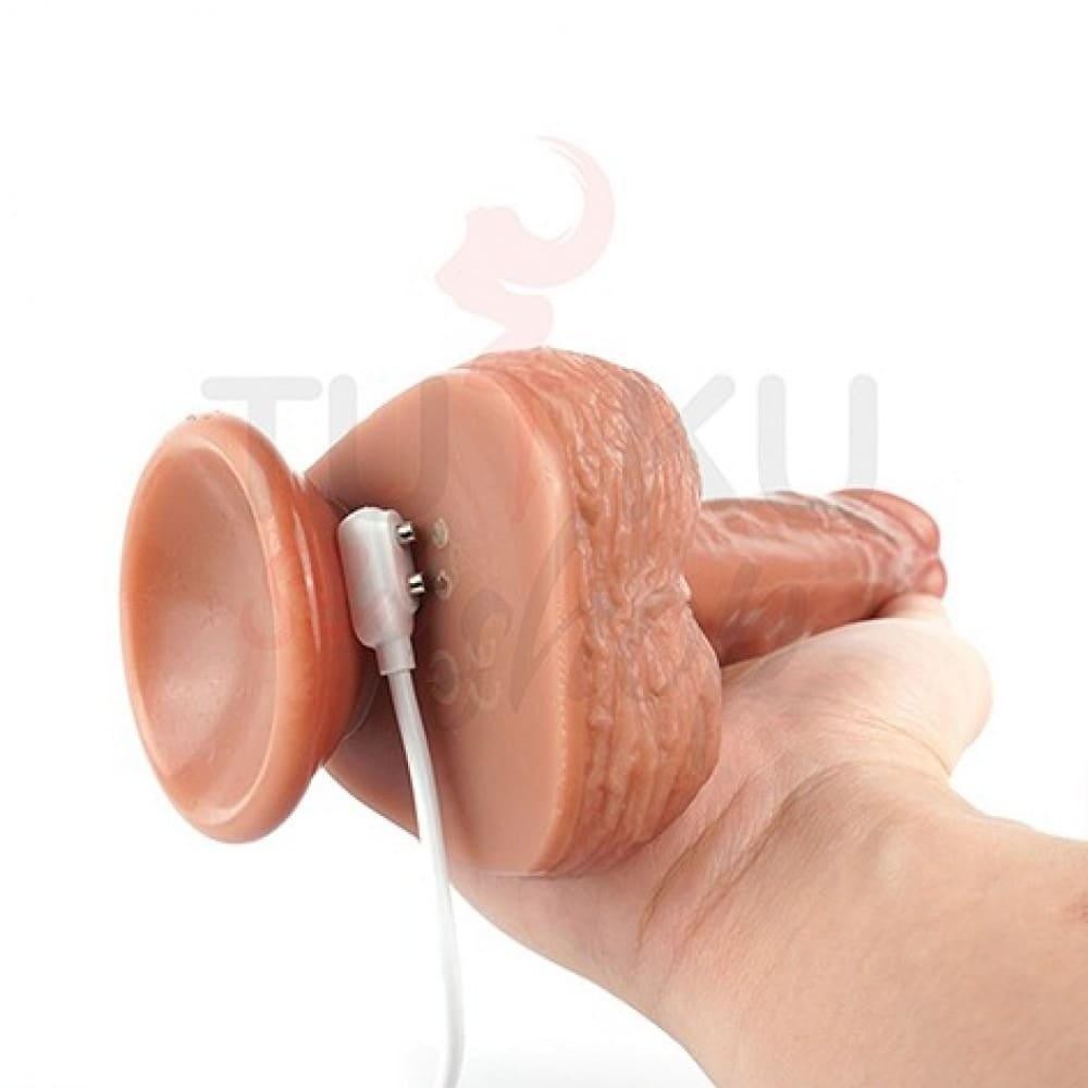 İleri Geri Hareketli Isıtmalı 22 cm Şarjlı Vibratör – Gerçekçi Vantuzlu Model