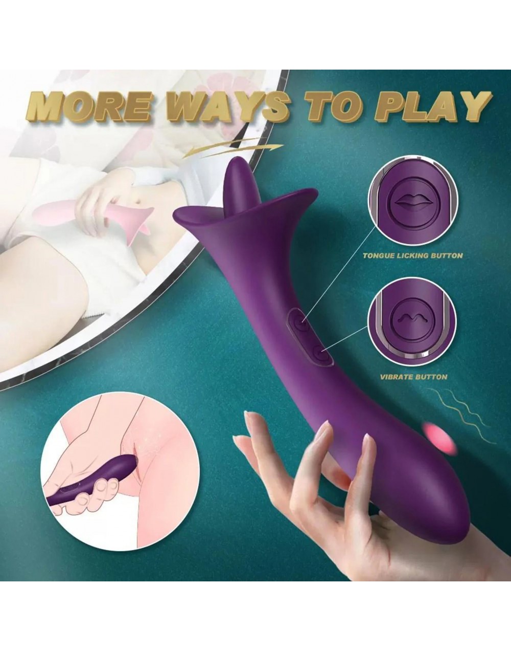 Çift Motorlu Hareketli Dil G-Spot & Klitoris Vibratör – USB Şarjlı ve Su Geçirmez