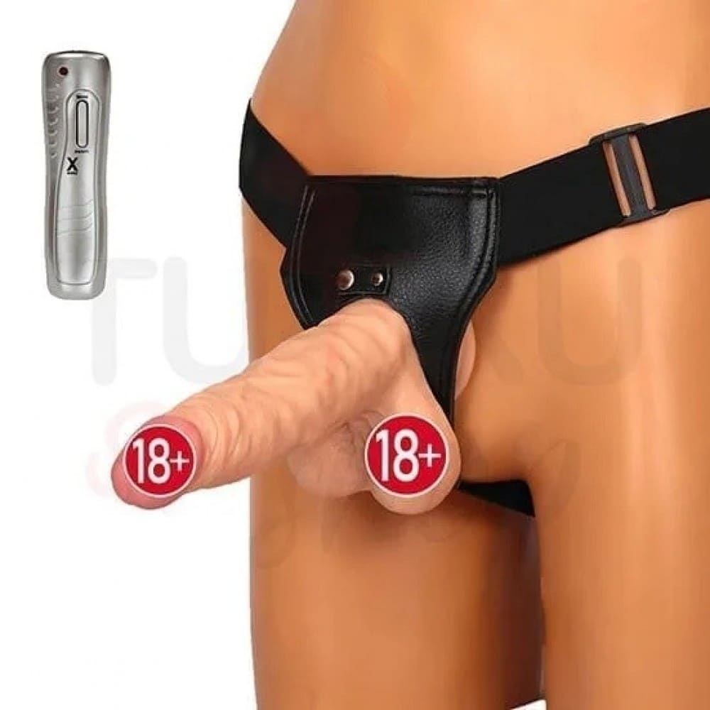 21 cm Kalın Titreşimli Kemerli Strapon – 7 Modlu Gerçekçi Dildo