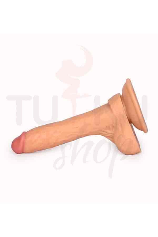 20 cm Realistik Dildo – Damarlı ve Vantuzlu Yapı